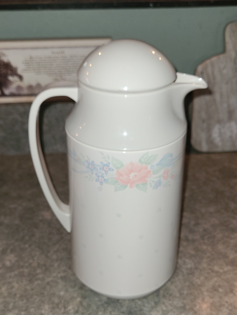 Vintage Corningware White Floral Thermal Pitcher - Classic Home Dining
